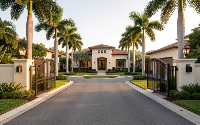 Gated luxury estate inside a private community