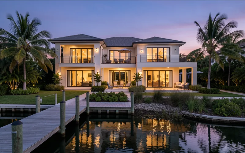 Lakefront and intracoastal luxury home with water-side access