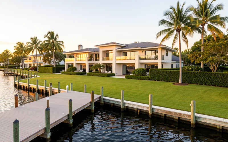 Luxury waterfront estate evaluated for residential security assessment